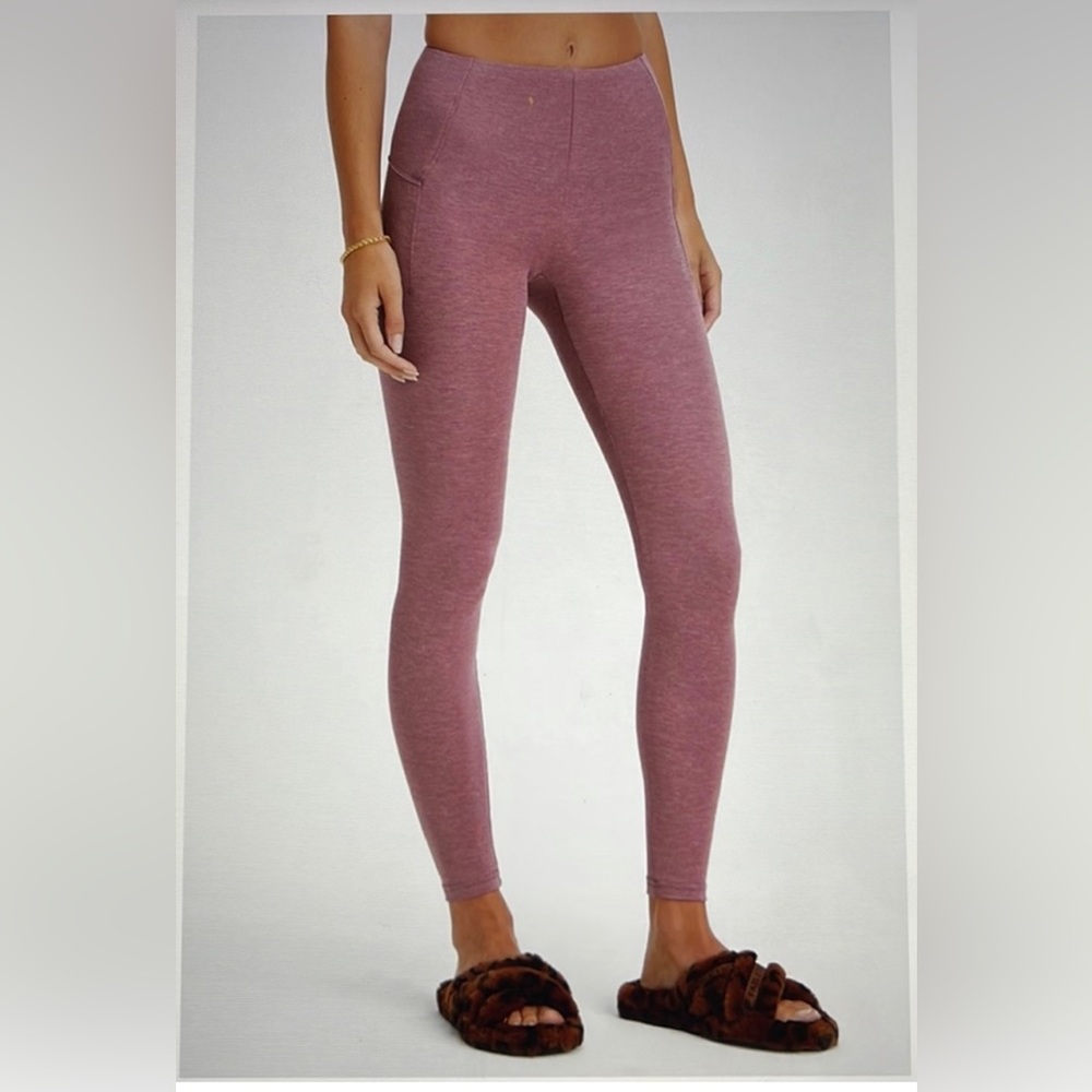 NWT- Fabletics Live-In High-Waisted Leggings -FRENCH WINE HEATHER (28”)- New!!!